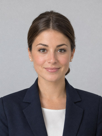 Photo de CV de Léa, fond neutre, exemple fictif